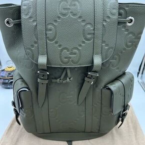 Gucci GG embossed Leather large backpack made in Italy NWT - Picture 14 of 15